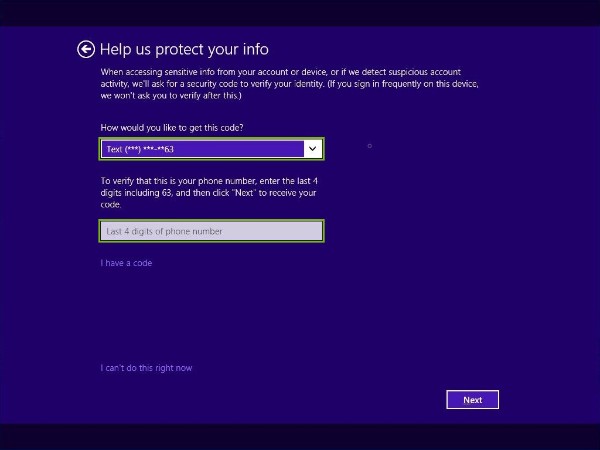 Verification options highlighted