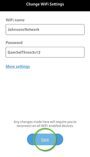 Xfinity my account app network name and password fields