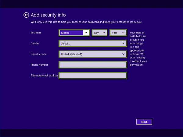 User Information highlighted.