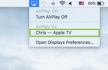 Airplay device highlighted