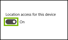 Location Services toggle