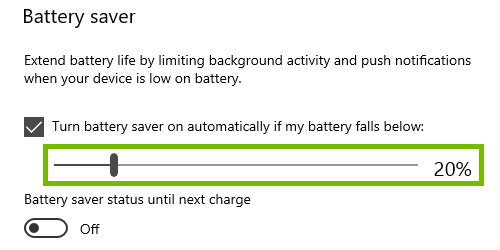 Battery percentage sliderr]