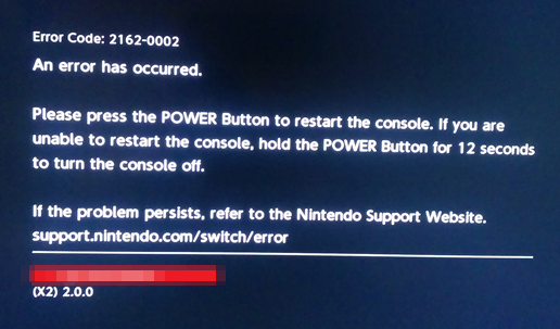 Nintendo switch error code