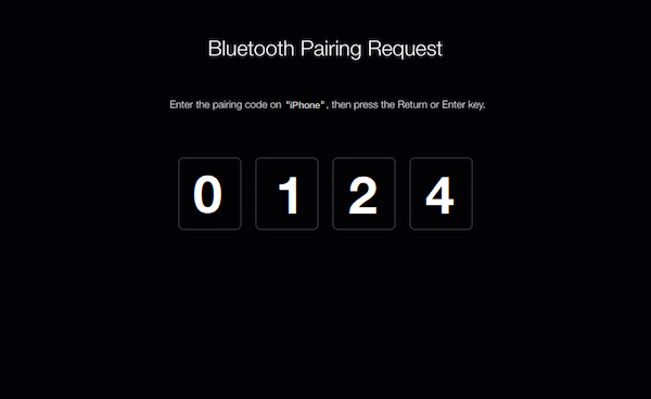 Apple TV pairing code