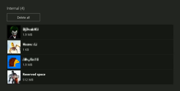 List of gamertags for selected games.