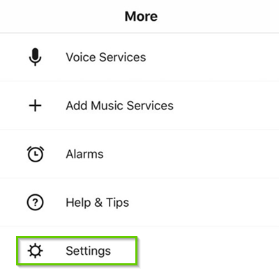 Sonos app settings