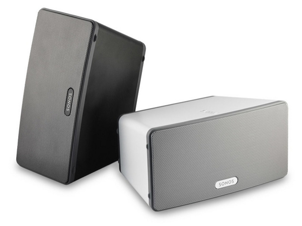 A set of Sonos Play:3 speakers