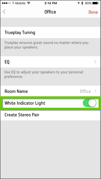 Sonos turning off indicator light
