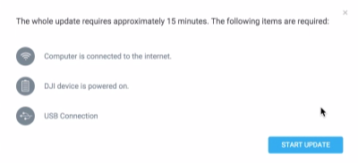 DJI assistant 2 start update