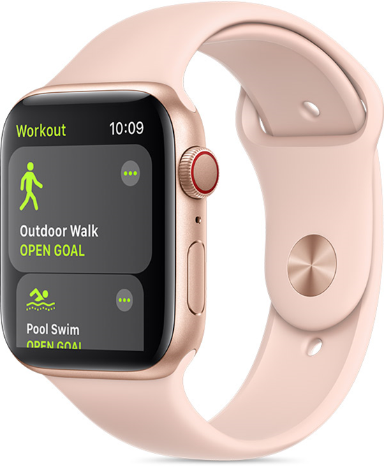 Apple watch with workout app open