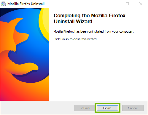 Uninstall complete with Finish highlighted.