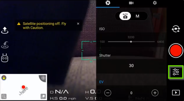 DJI Go app showing settings