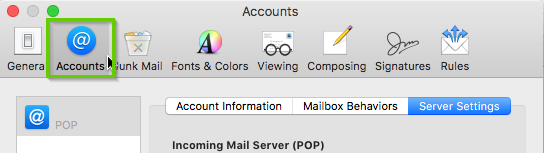 Mac mail accounts tab