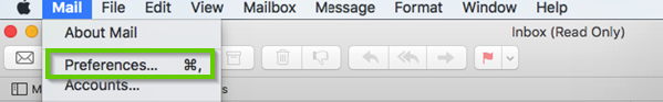 Mac mail preferences