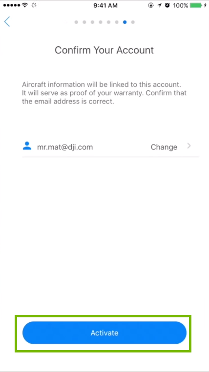 App with Activate button highlighted. Screenshot