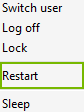 Restart highlighted
