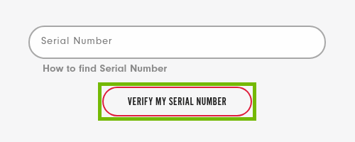 serial number prompt with verify my serial number button highlighted
