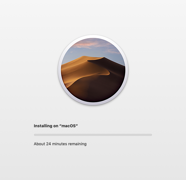 Mojave installing.