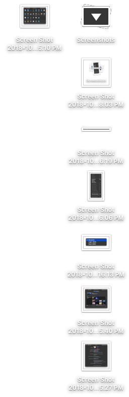 Expanded Screenshots stack.