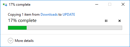 File copying to UPDATE folder.