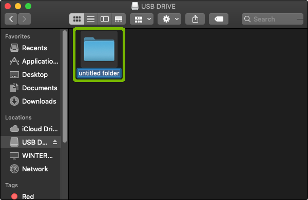 New folder prompting for name.