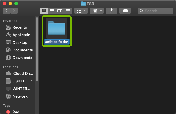 New folder in PS3 folder.