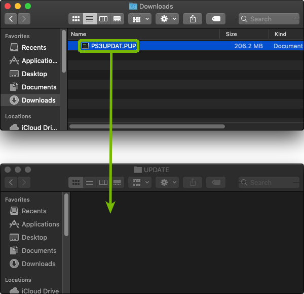 Copying file from one Finder window to another.