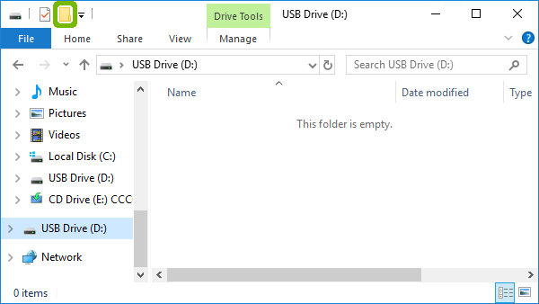 Explorer with Create New Folder highlighted.