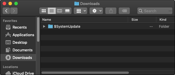 Downloads showing extracted folder.