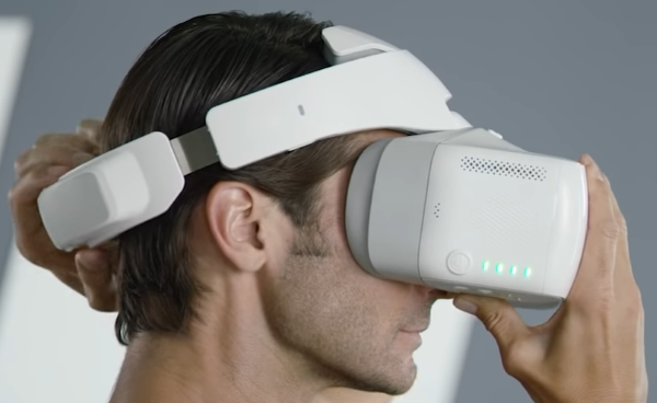 Goggles being put on.