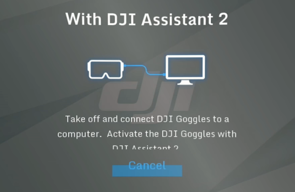 Goggles interface instructing to take them off.