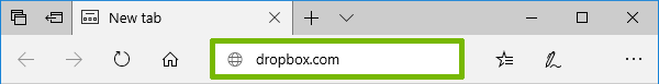 Browser address bar highlighted with address typed in.