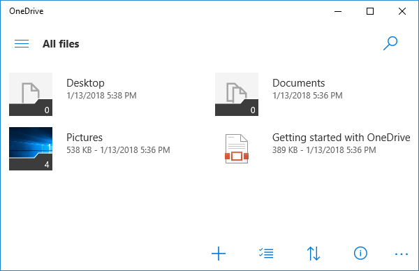 OneDrive file list.