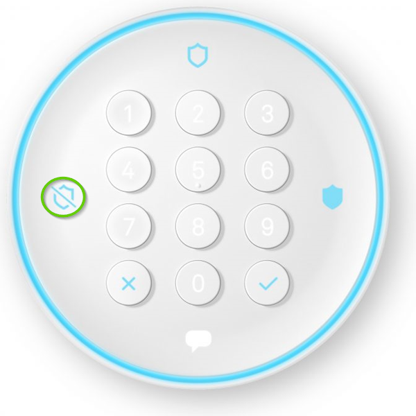 Nest Secure with the off button highlighted