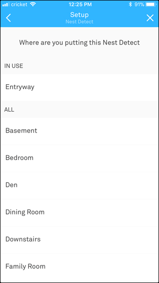 Nest detect location selection