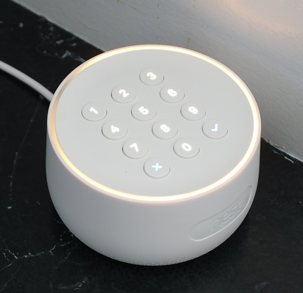 Nest Secure with a yellow light ring