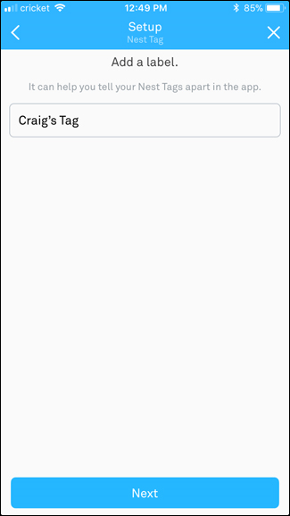 Naming your Nest Tag