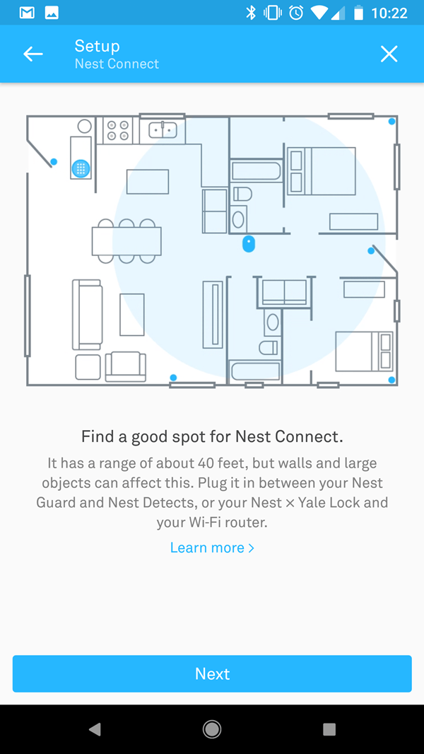 Nest Connect location selection
