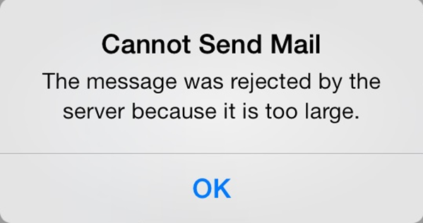 Cannot send mail error message.