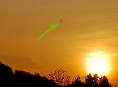 Dust spot on photo pointed out.