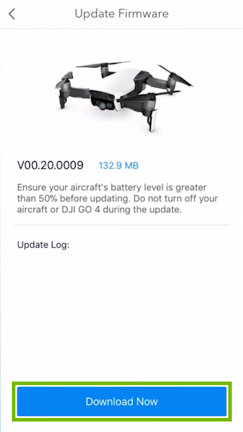 Download Now highlighted in mobile app.