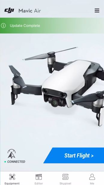 Update completed notification in mobile app.