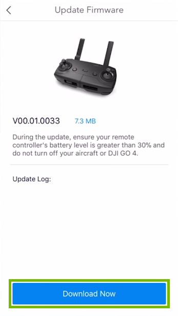 Download Now highlighted in mobile app.