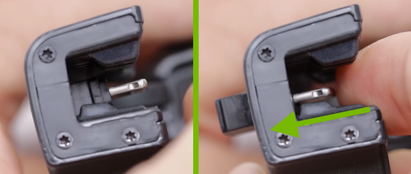 Side connector positions on left clamp of RC.