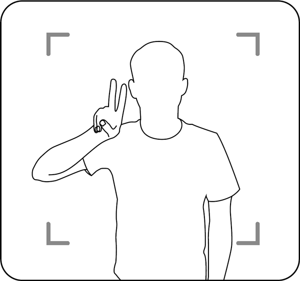 Gesture used for drone to take selfie.