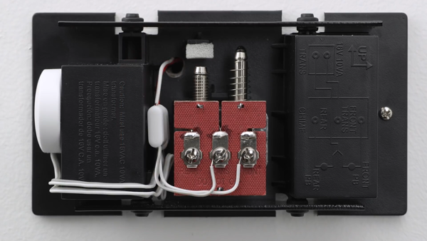 Nest connector tucked into chime housing.