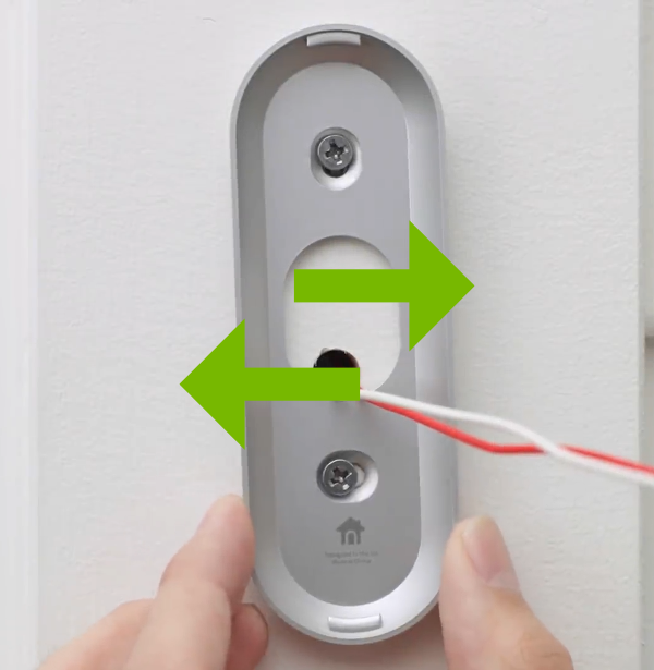 Mounting the base plate with arrows indicating back and forth.