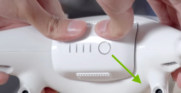 Battery locking direction pointed out.