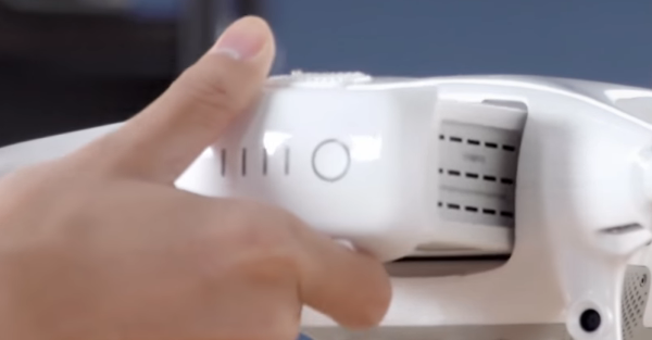 Sliding in battery into drone.