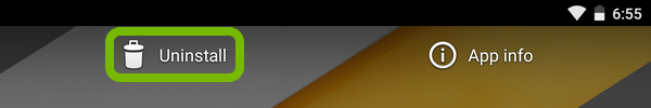 Uninstall option highlighted on Android screen.